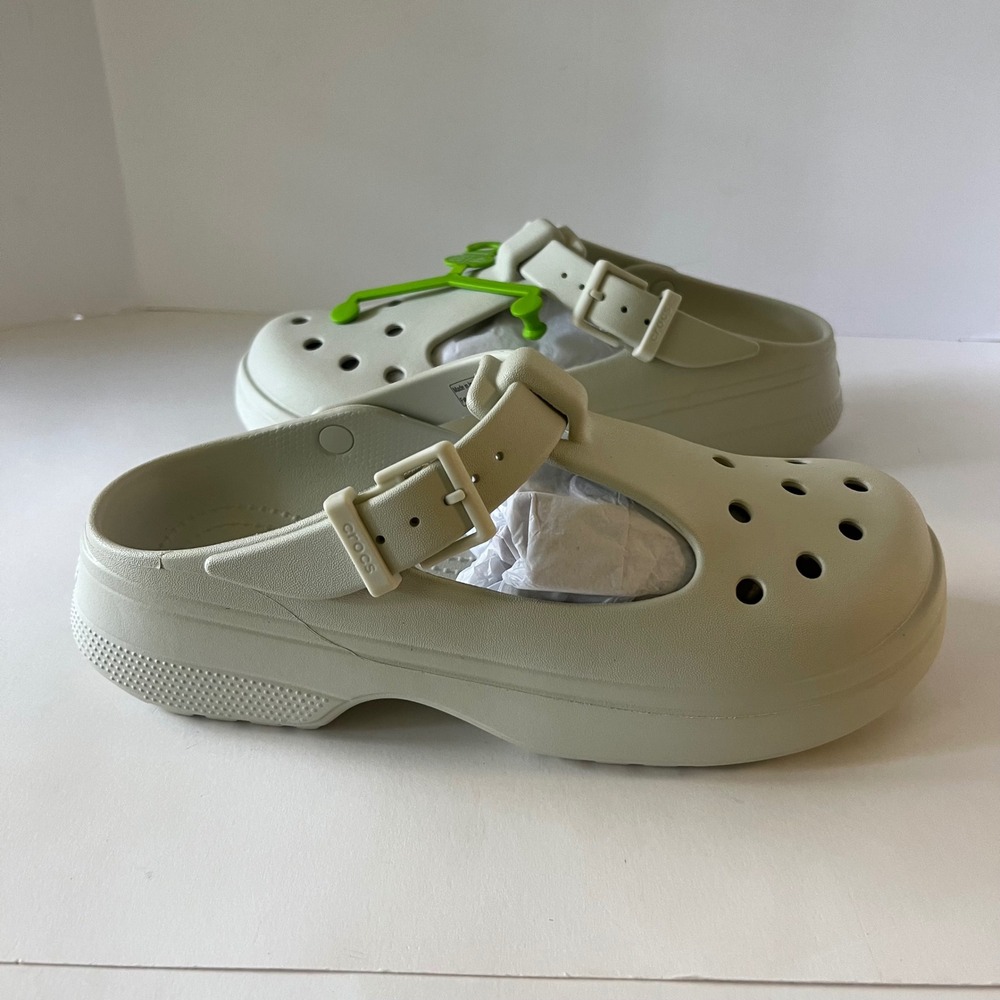 Crocs Classic Mary Jane Clog Linen Platform T-Strap 210581-0HZ Mens 7 Women 9